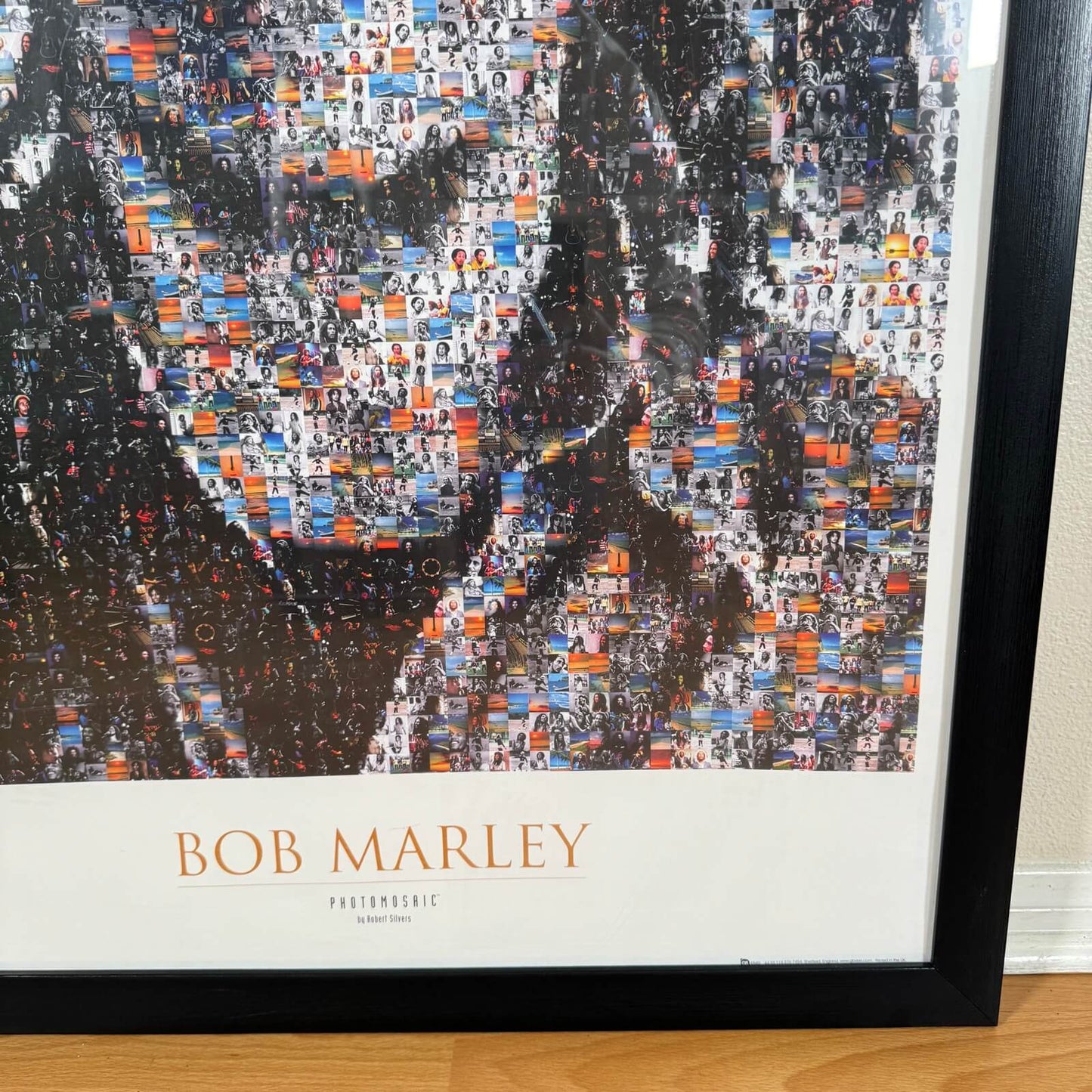 #1398【2000年代】Bob Marley（ボブ・マーリー） モザイクアート ポスター / フレーム付き