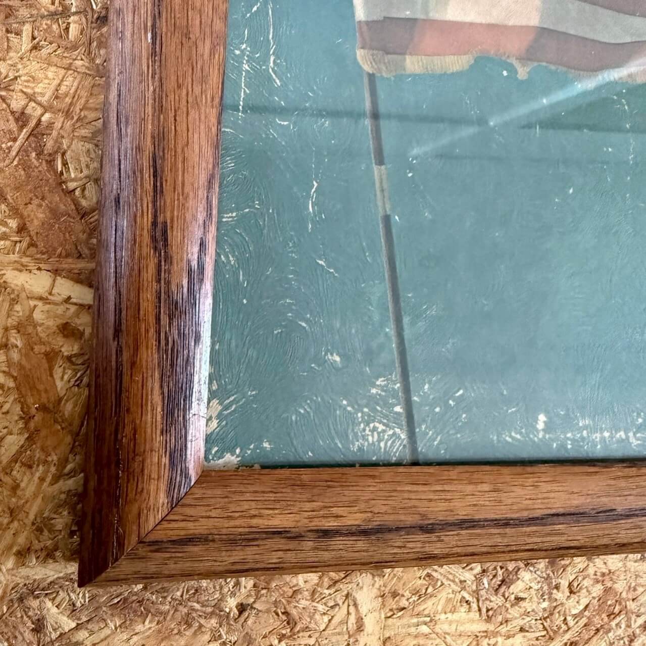 #2265【1960-70年代】ビンテージ アメリカンフラッグ フレームアート / USA 星条旗 ウォールデコ