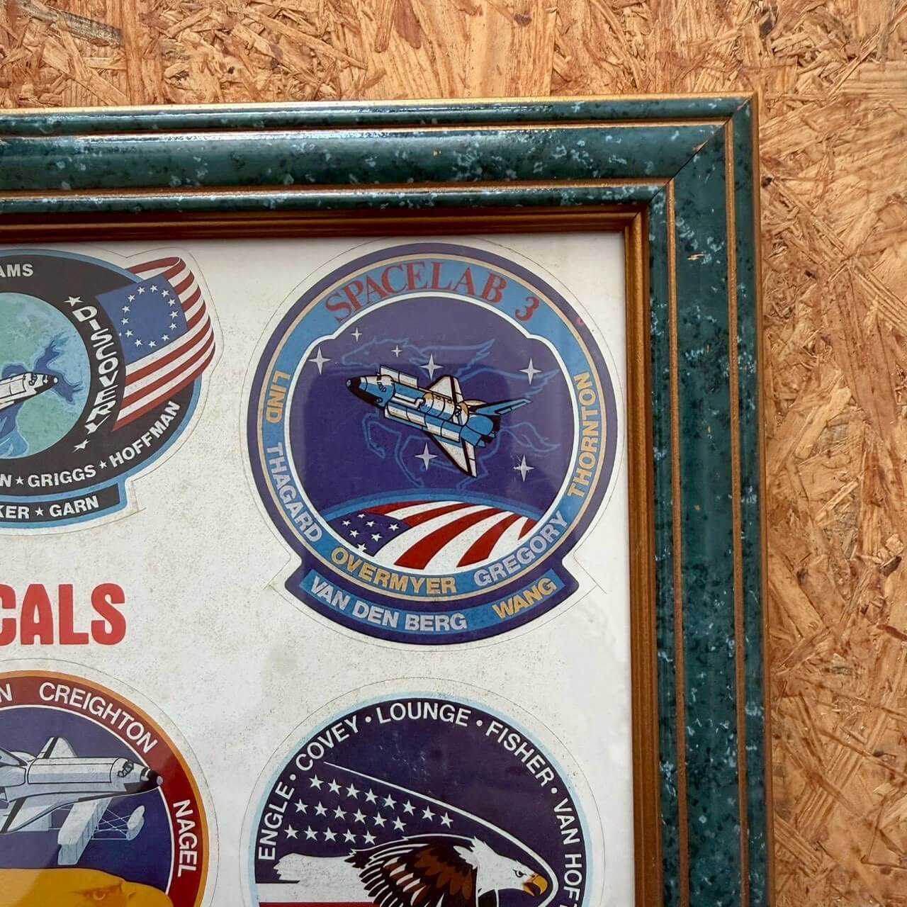 #2264【1980年代】ビンテージ NASA ミッションパッチ ステッカー アートフレーム インテリア ディスプレイ