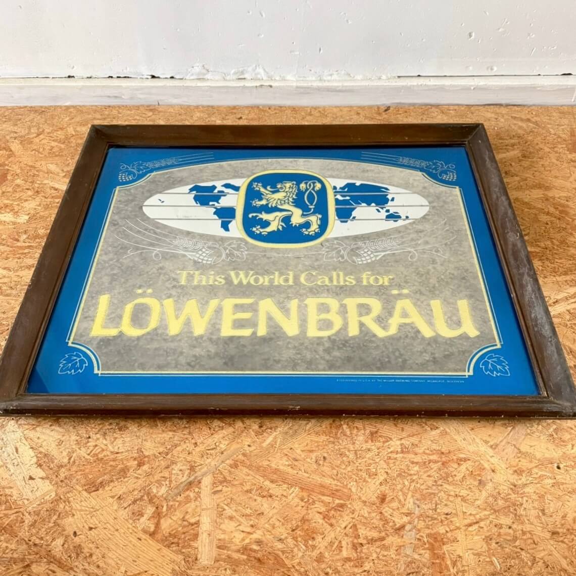 【1970-80年代】ビンテージ パブミラー アメリカン雑貨 店舗什器 レーベンブロイ ウォールデコ #2492