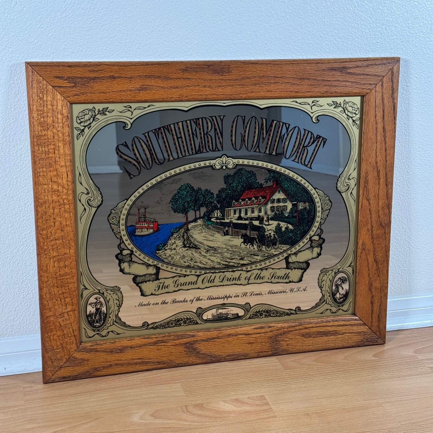 #1969【1980年代】ビンテージ Southern Comfort パブミラー / ウォールデコ アメリカ