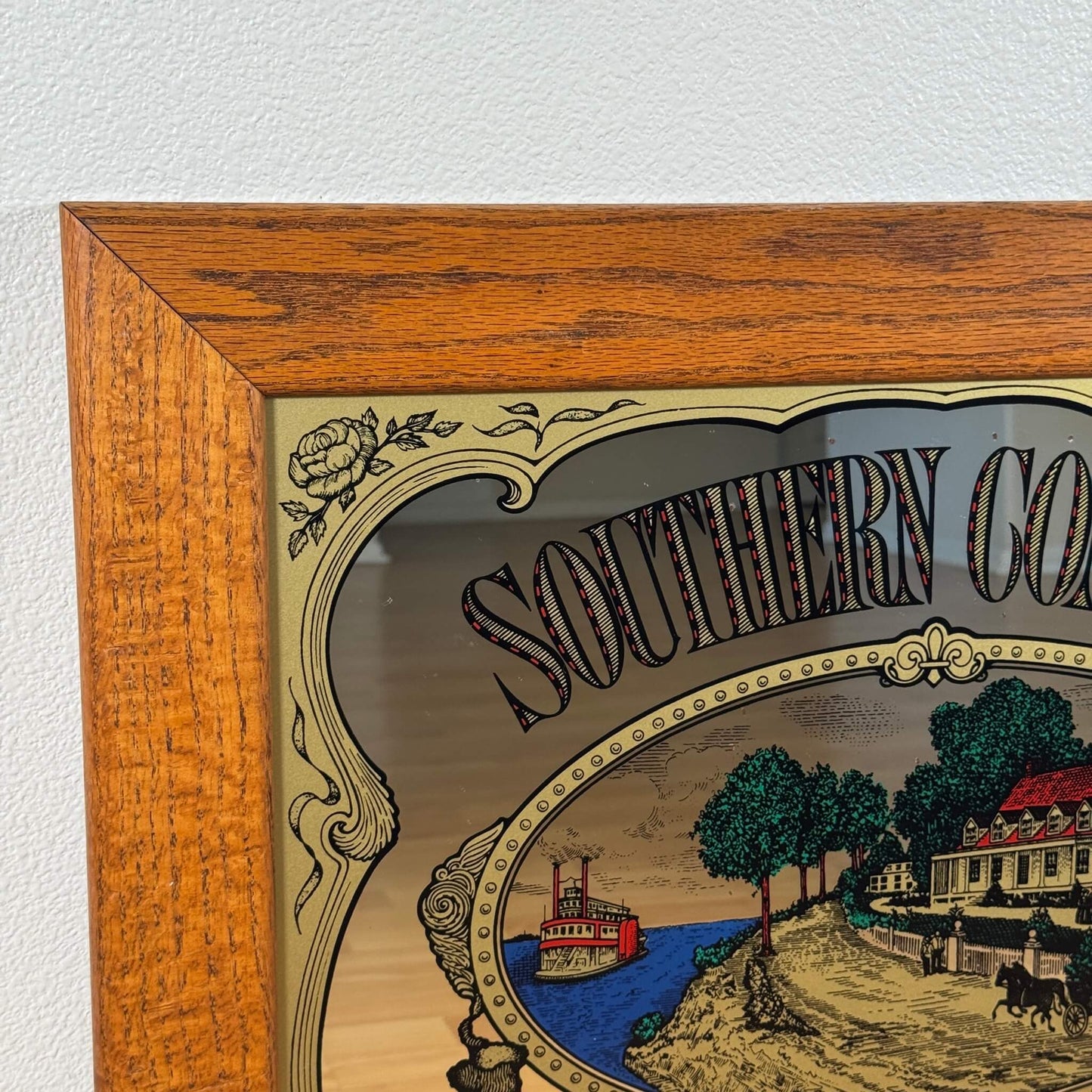 #1969【1980年代】ビンテージ Southern Comfort パブミラー / ウォールデコ アメリカ